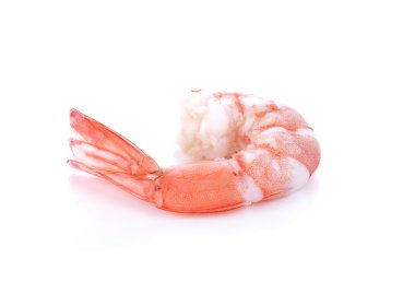 Beyaz arkaplanda karides izole edildi