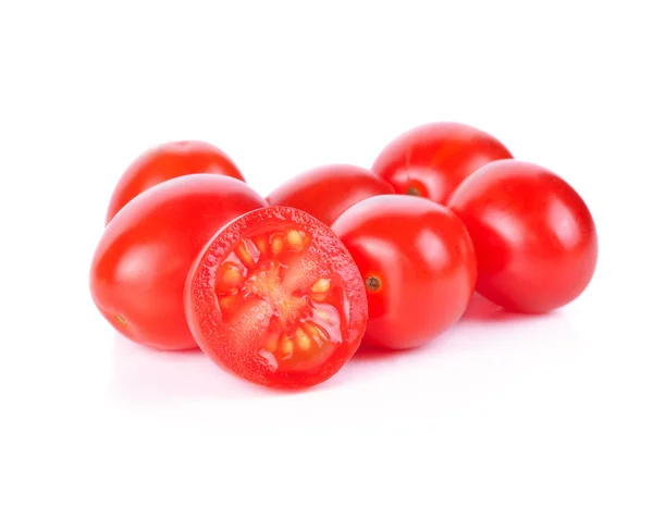 Tomates cereja em um fundo branco — Fotografia de Stock