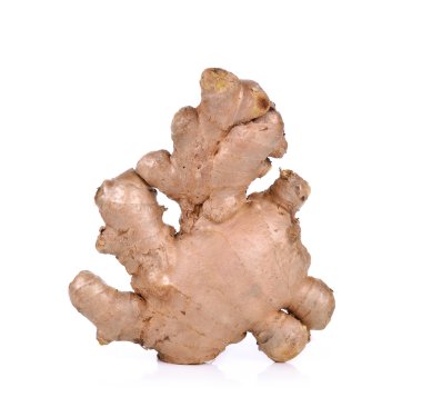 izole beyaz zemin üzerine taze zencefil