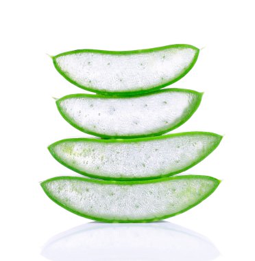 aloe vera beyaz arkaplanda izole