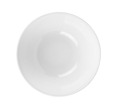 Beyaz arka planda izole edilmiş beyaz kase