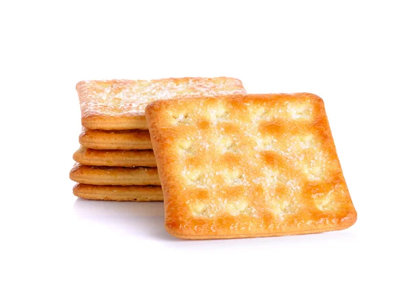Crackers met suiker geïsoleerd op de witte achtergrond — Stockfoto