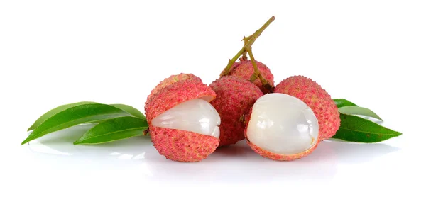 Lychee ya da beyaz arka plan üzerinde izole Çin