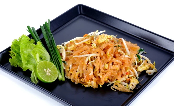 Thai food Pad thai , Stir fry noodles isolated — Stock Photo, Image