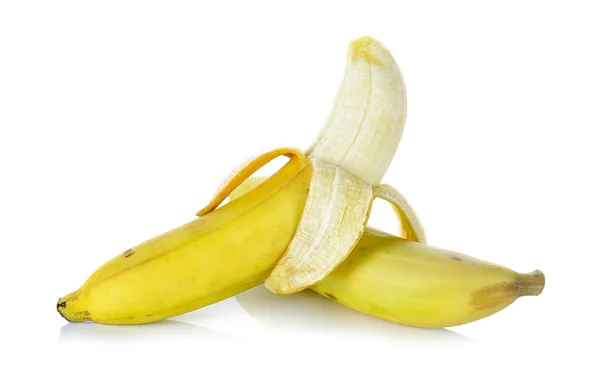 Banano amarillo aislado sobre el fondo blanco — Foto de Stock