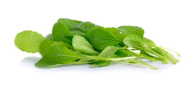 Beyaz arka plan üzerinde taze yeşil şalgam