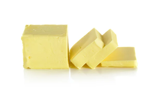 Manteiga isolada no fundo branco — Fotografia de Stock