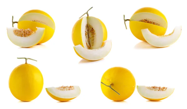 Yellow cantaloupe isolated on the white background — Stock Photo, Image