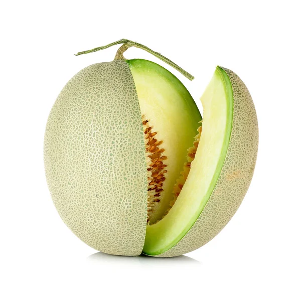 Melón melón aislado sobre el fondo blanco — Foto de Stock