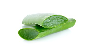 aloe vera beyaz zemin üzerine izole.