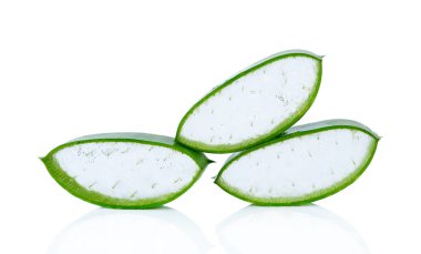 aloe vera beyaz zemin üzerine izole.
