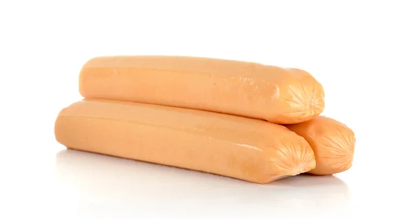 Salsicha de frango isolada no fundo branco — Fotografia de Stock