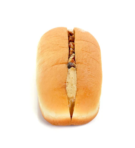 Pão com creme de café isolado no fundo branco — Fotografia de Stock