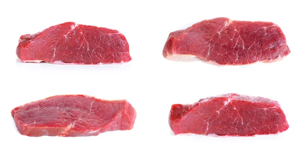 Sammlung von Fleisch isoliert auf weißem Hintergrund — Stockfoto