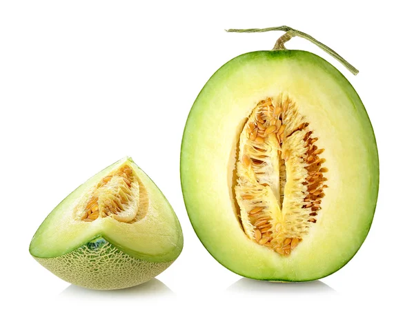 Melón melón aislado sobre el fondo blanco — Foto de Stock