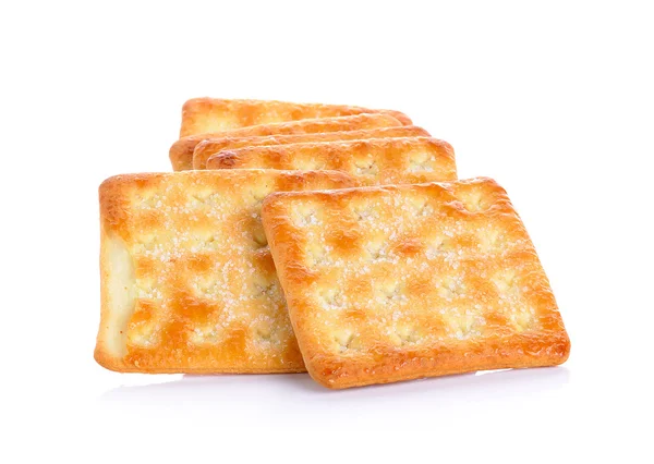 Galletas saladas con azúcar aisladas sobre el fondo blanco —  Fotos de Stock