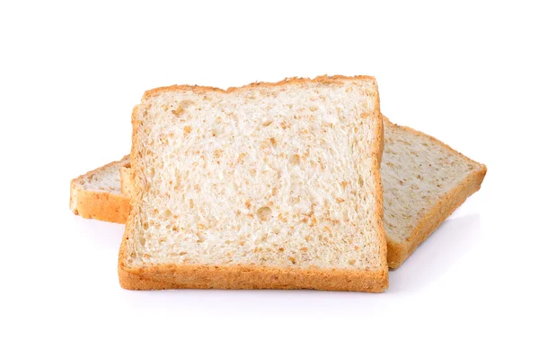 Pão de trigo inteiro isolado no fundo branco — Fotografia de Stock