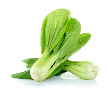Bok choy sebzesi beyaz arkaplanda izole