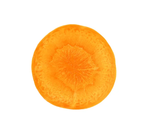 Καρότο φέτα απομονωθεί σε λευκό φόντο — Φωτογραφία Αρχείου