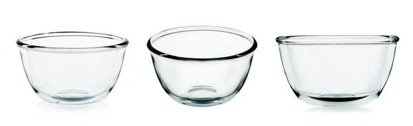 하얀 배경에 분리되어 있는 빈 그릇 유리 — 스톡 사진