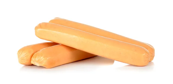 Beyaz arka plan üzerinde izole tavuk sosis