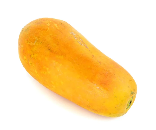 Gul papaya isolerad på vit bakgrund — Stockfoto