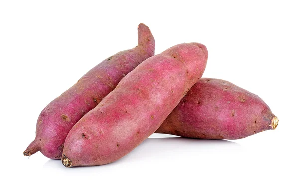 Zoete aardappel geïsoleerd op de witte achtergrond — Stockfoto