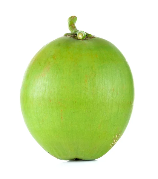 Gröna kokos isolerat på den vita bakgrunden — Stockfoto