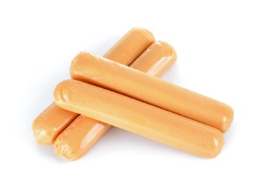 Beyaz arka plan üzerinde izole tavuk sosis