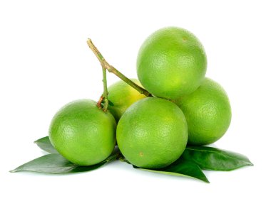 Citrus sinensis beyaz arkaplanda izole edilmiş.
