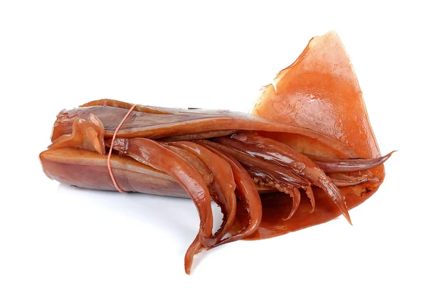 Blötlägg squid isolerat på den vita bakgrunden — Stockfoto