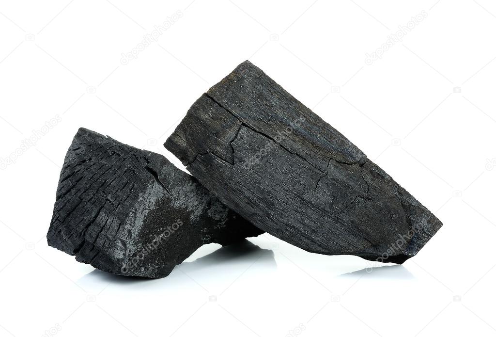 Charcoal isolated on the white background