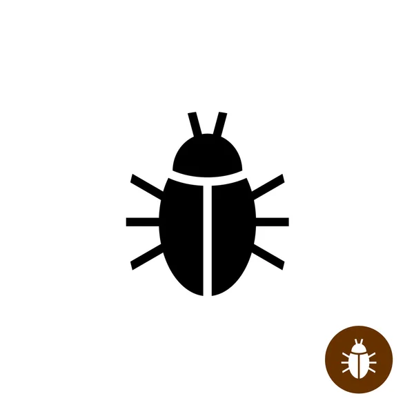 Bug black silhouette icon. Insect simple symbol. — Stock Vector