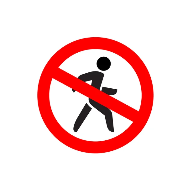 No entry symbol. Stop no walking pedestrian warning sign. No mov — Stock Vector