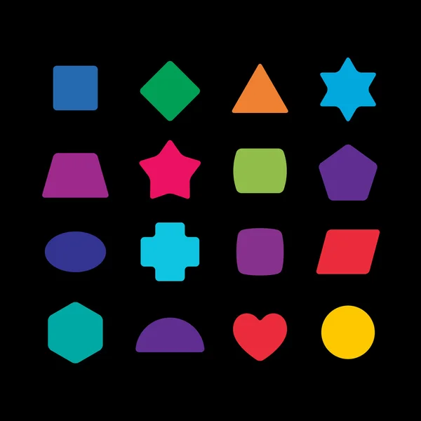 Forme geometriche colorate angoli arrotondati set per l'apprendimento dei giocattoli . — Vettoriale Stock