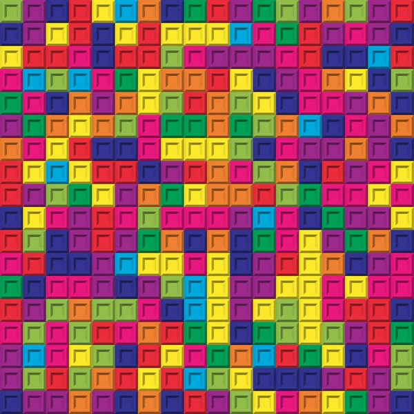 다채로운 평방 벽돌 모자이크 원활한 패턴 배경 textur — 스톡 벡터