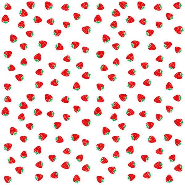 Erdbeeren auf einem weißen Hintergrund mit nahtlosem Muster. 2x2 t — Stockvektor