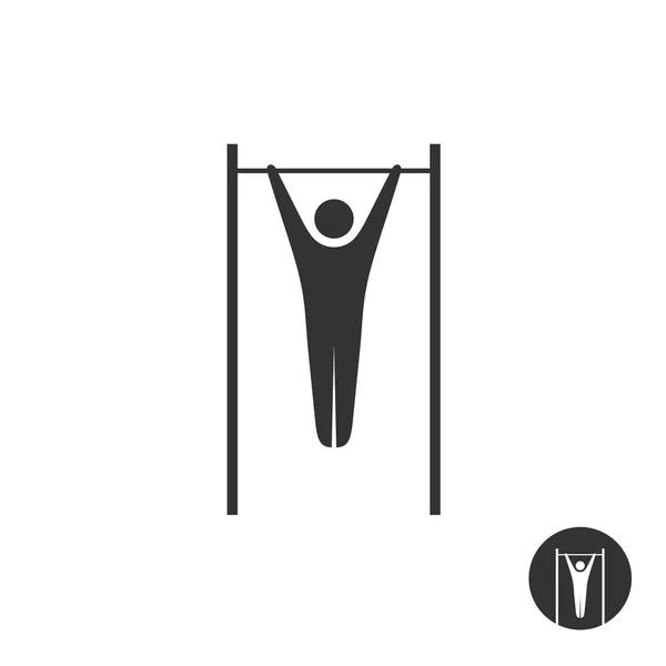 Pull up man silhouette black icon. Horizontal street bar hang pu — Stock Illustration Pull up man silhouette black icon. Horizontal street bar hang pu Royalty Free Stock Vectors
