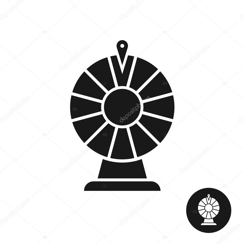 Wheel of fortune black icon symbol. Simple one color sign.