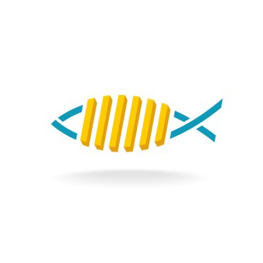Balık ve cips logosu. 