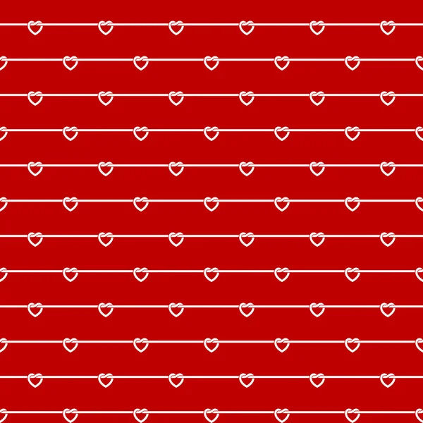 Alambres de cuerda con nudos de corazón patrón sin costura rojo — Vector de stock