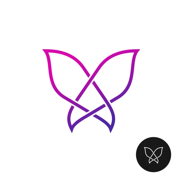 蝶カラフルな線形ロゴ. — ストックベクタ