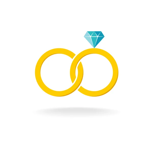Snubní prsteny logo. — Stockový vektor