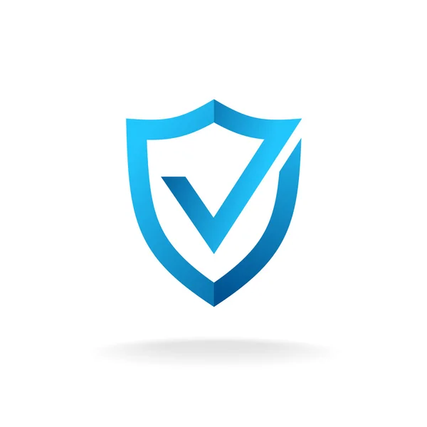 Shield with check mark badge logo. — Stock Vector