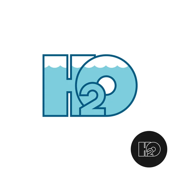 Ikona logo H2O liter wody. — Wektor stockowy