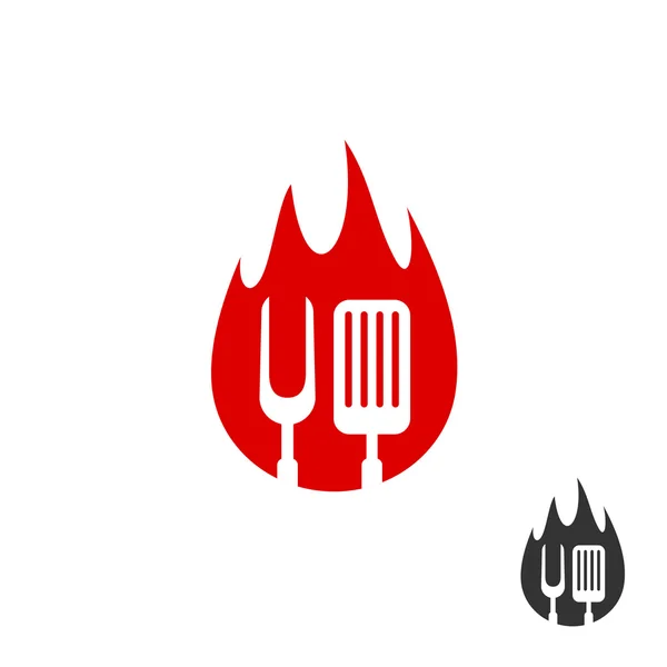 Grill ikon logó. — Stock Vector