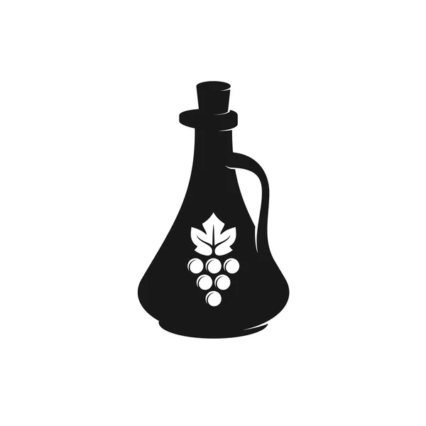 Botella vinagre silueta negra — Vector de stock