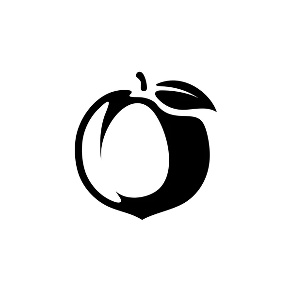 Персиковий фрукти силует — стоковий вектор