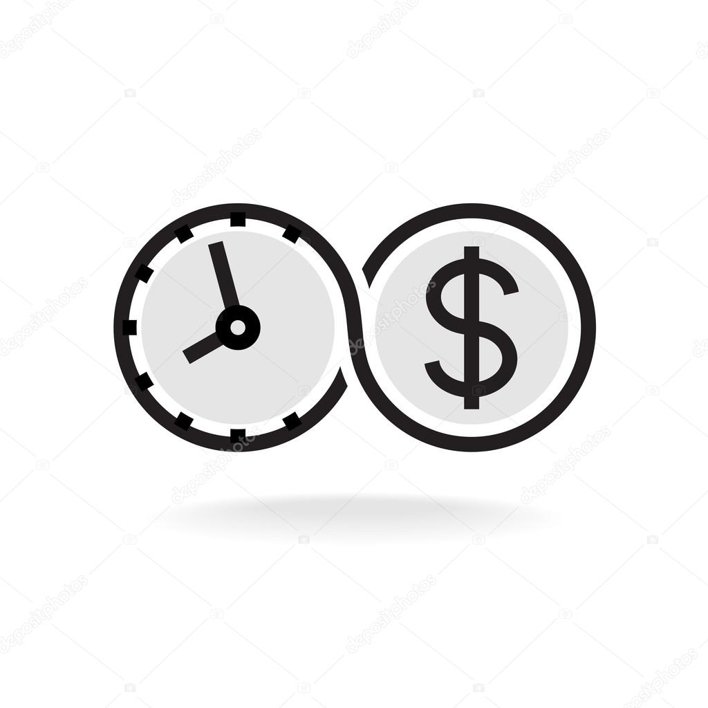 Time is money infinity symbol business logo. Black outline version.