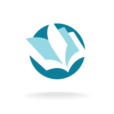 Açık kitap sayfaları logo şablonu